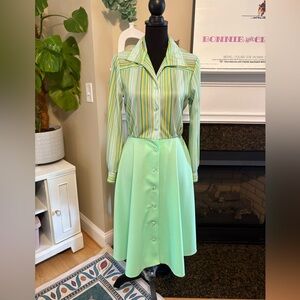 Vintage 1960’s Striped Button Down Shirt Dress